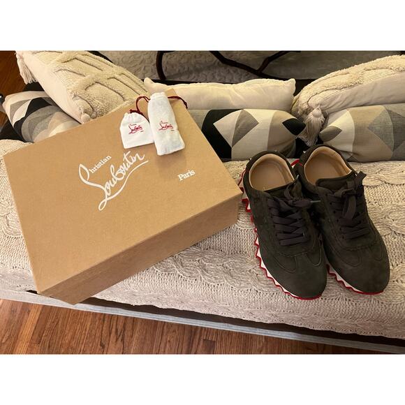 Christian Louboutin Loubishark Sneakers in Grey Suede Size EU 42.5/ US 9.5✨ - Picture 4 of 16